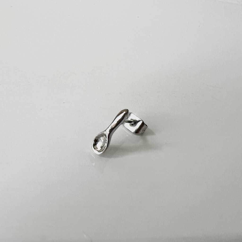 Tiny Spoon Stud Single Earring